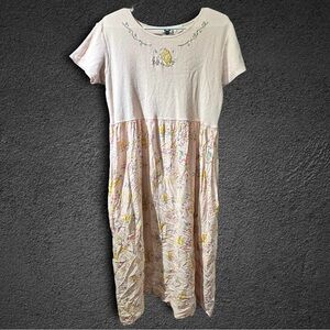 The Disney Catalog Embroidered Winnie The Pooh Floral Pink Dress